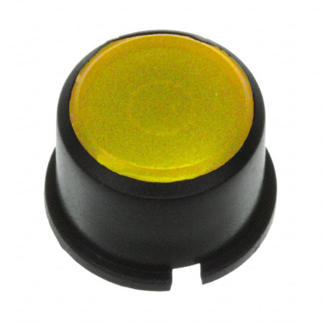 1F094 CAP TACTILE RND BLK/YELLOW LENS