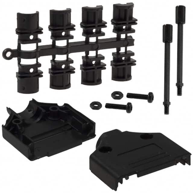 970-015-010-011 BACKSHELL DB15 BLACK PLASTIC
