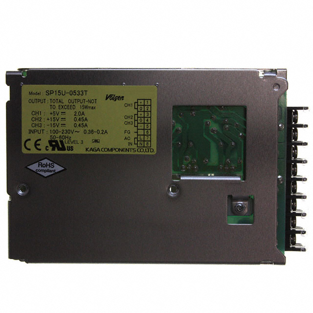 SP15U-0533T AC/DC CONVERTER 5V +/-15V 15W