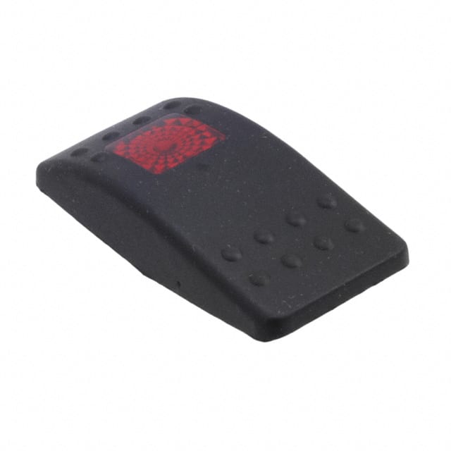 VVARB00-000 CAP ROCKER RECT BLK/RED LENS