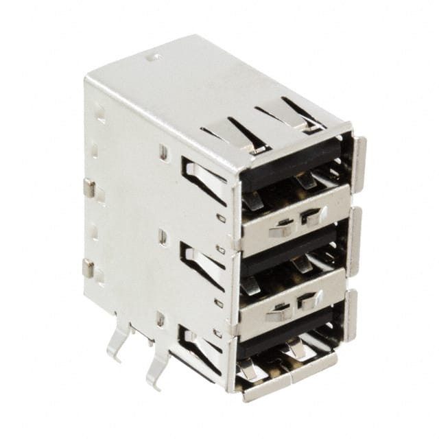 33UBAR-TSN1R CONN USB A STACKED PCB R/A