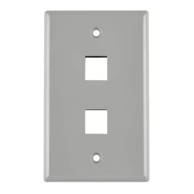FPDUAL-GRY FACEPLATE SINGLE GANG 2PORT GRAY