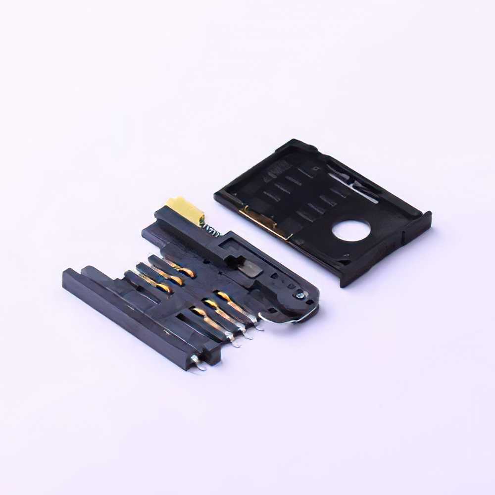 KH-SIM2-2.54-8F MiniSIM card 6PIN push-button return card holder card tray (2 pieces)