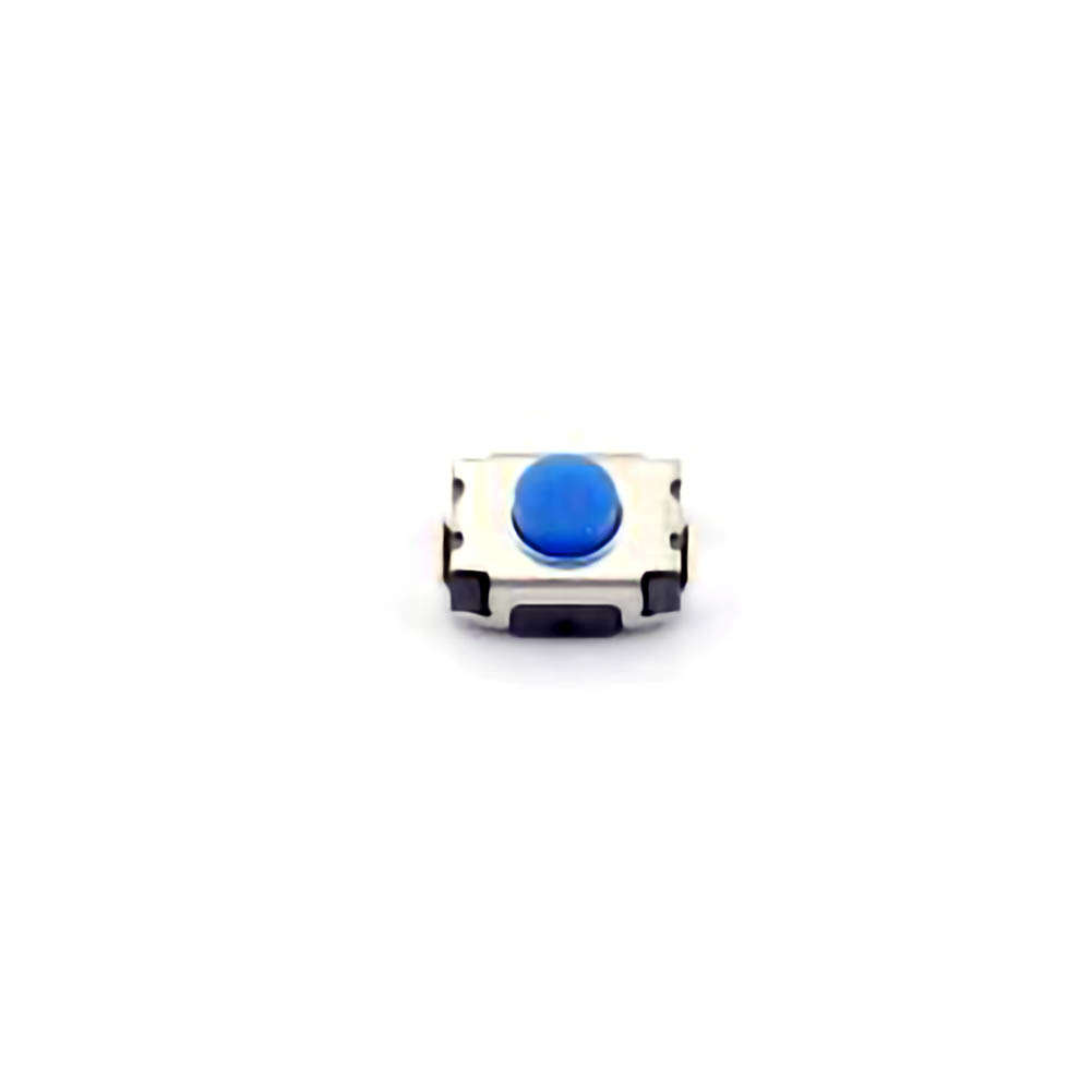 YTS-A011-2B 4*3*2mm vertical stickers, tact switch, 250gf, tilted feet, silicone blue button, small turtle shape