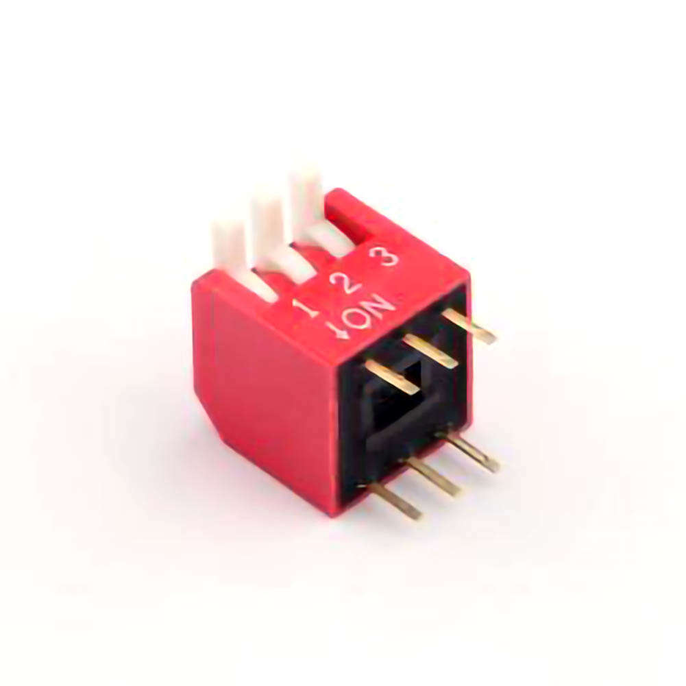 TE-03 DIP switch red 03P-180 degrees 3PIN spacing 2.54mm vertical plug-in side dial key type 3-position DIP