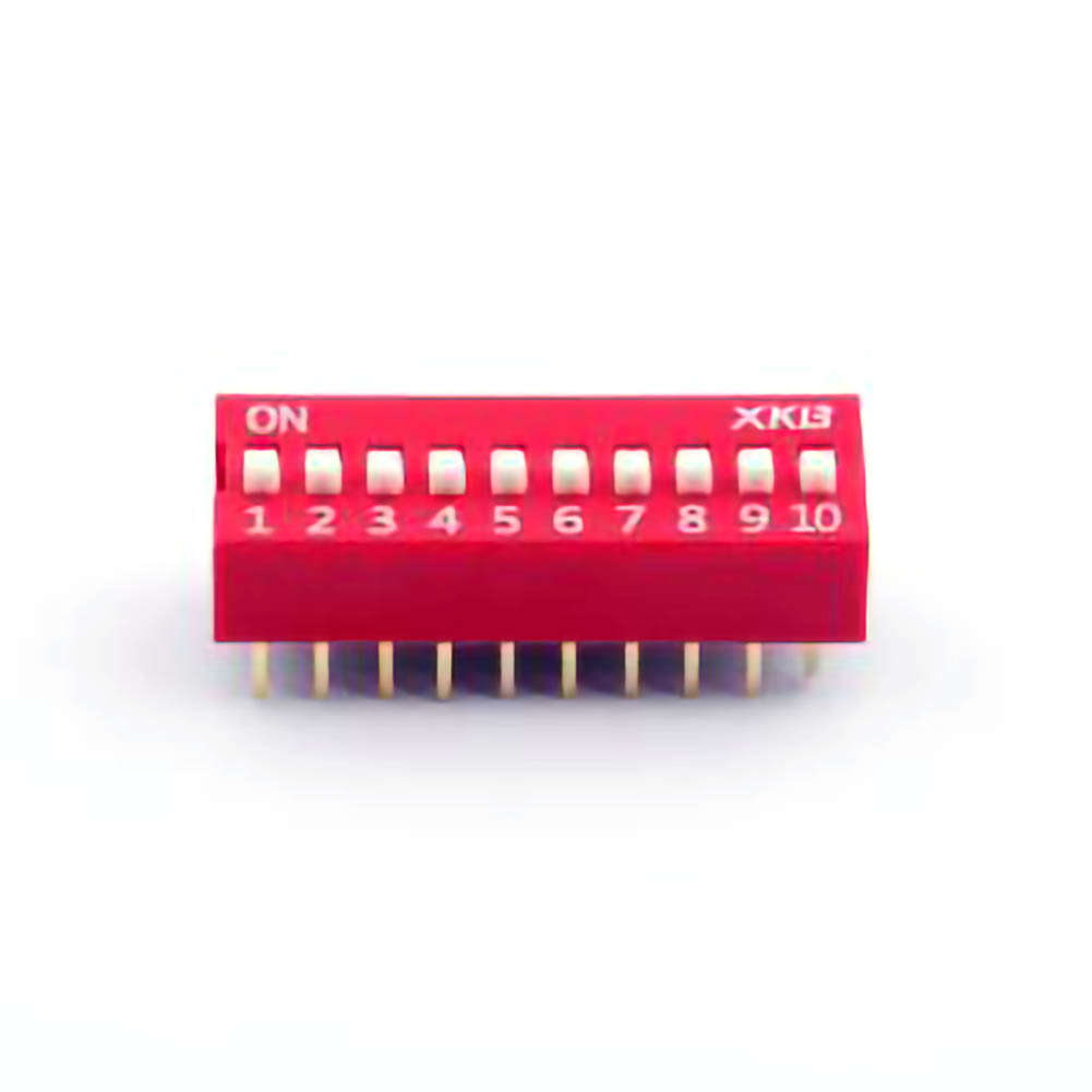 DS-10RP Pitch 2.54mm flat dial, raised 10-position DIP switch